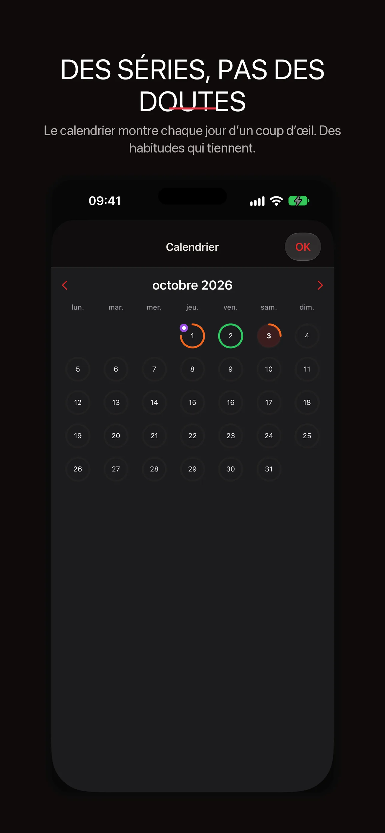 Vue calendrier
